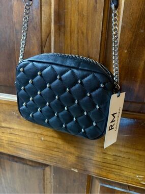 Rebecca Minkoff Quilted Studded Crossbody Bag in Black